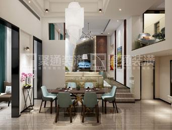 聚通裝潢設計案例-昆山長泰淀湖觀園210㎡聯(lián)排現(xiàn)代風格裝修